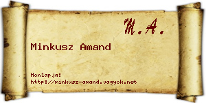 Minkusz Amand névjegykártya